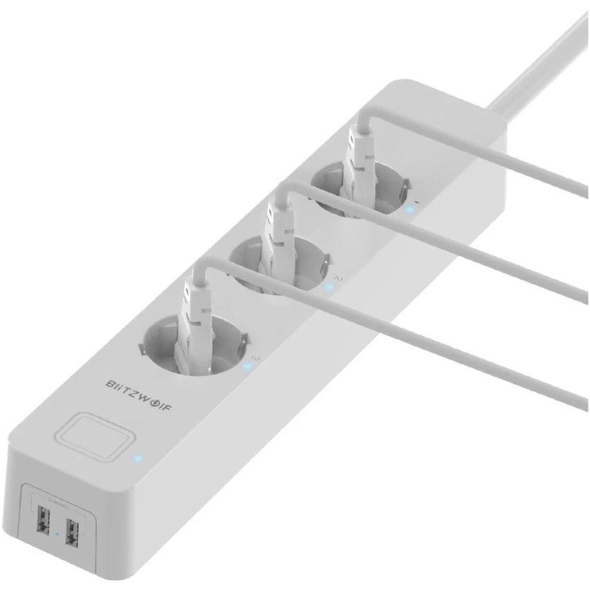 BlitzWolf BW-SHP9 smart predlžovačka 3x220V + 2xUSB