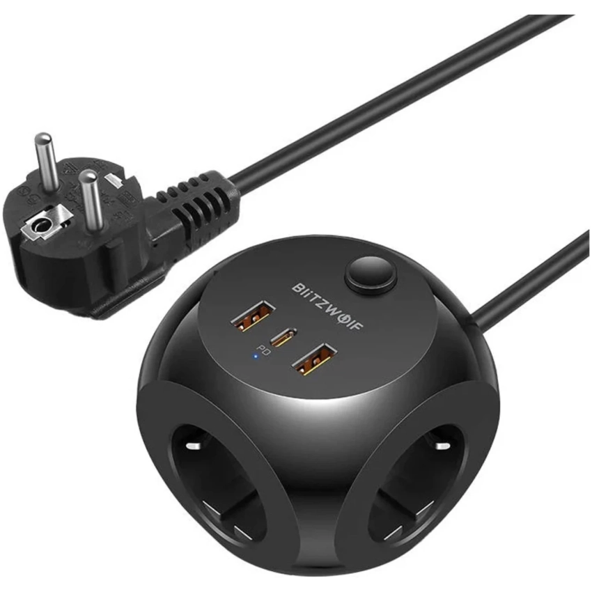 Predlžovací kábel BlitzWolf BW-PC1 3xAC, 2xUSB, 1xUSB-C