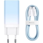 Baseus nabíjačka mobilných zariadení USB+ 2x USB-C 65W +1m kábel modrá