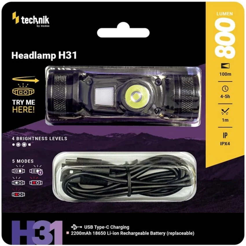 Technik H31 čelovka 1x18650 SST20