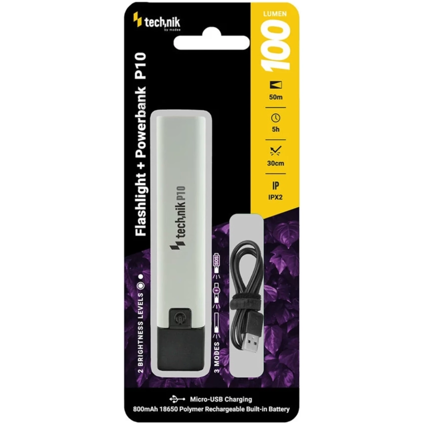 Technik Flashlight P10 baterka 100 lumenov + powerbanka