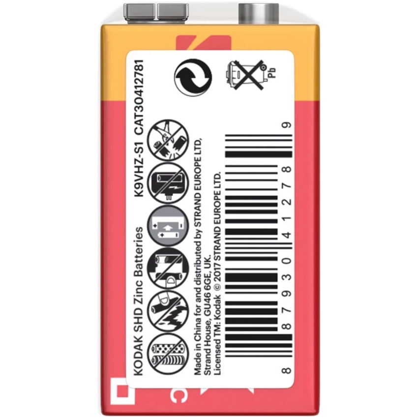 Kodak SUPER HEAVY duty zinc-chloride 9V batéria
