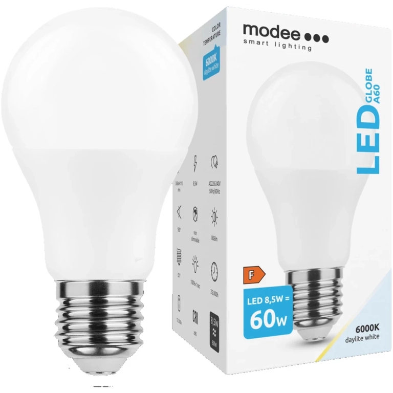 Modee Lighting LED žiarovka E27 8,5W 6000K A60 (60W)