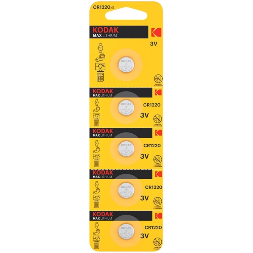 Kodak gombíková batéria CR1220 5ks 3V