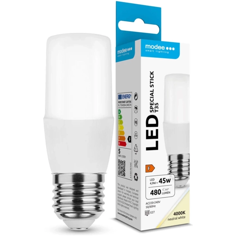Modee Lighting LED žiarovka E27 4,9W 4000K T35 (45W)