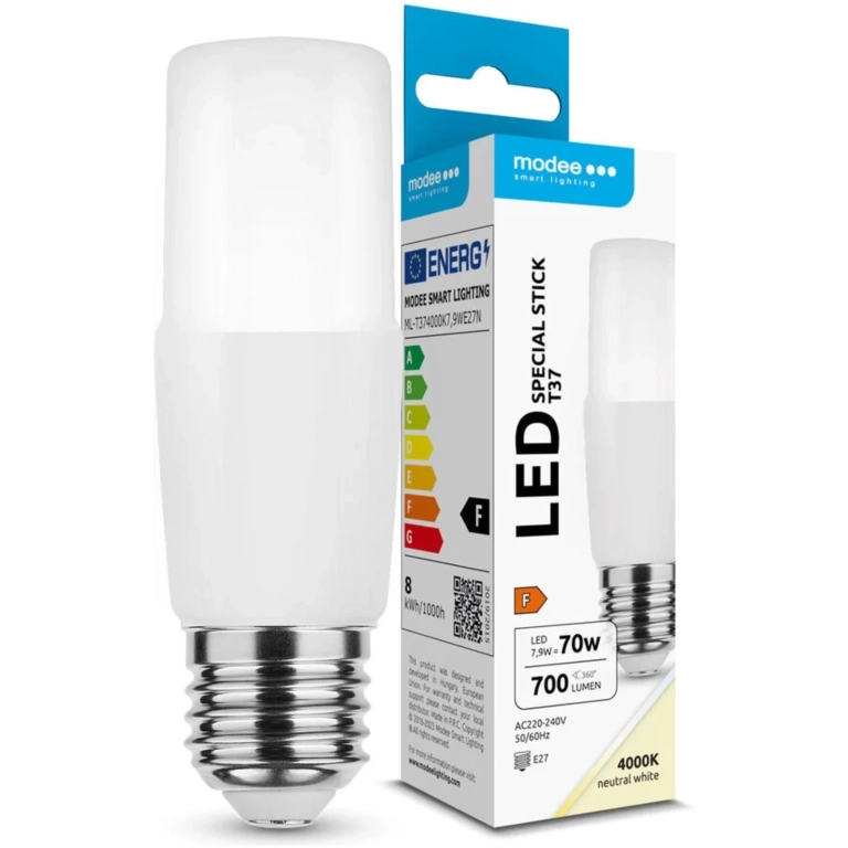 Modee Lighting LED žiarovka E27 7,9W 4000K T37 (70W)
