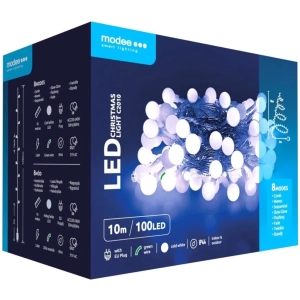 Modee Lighting LED vianočná reťaz 100 LED 10m studená biela bobule