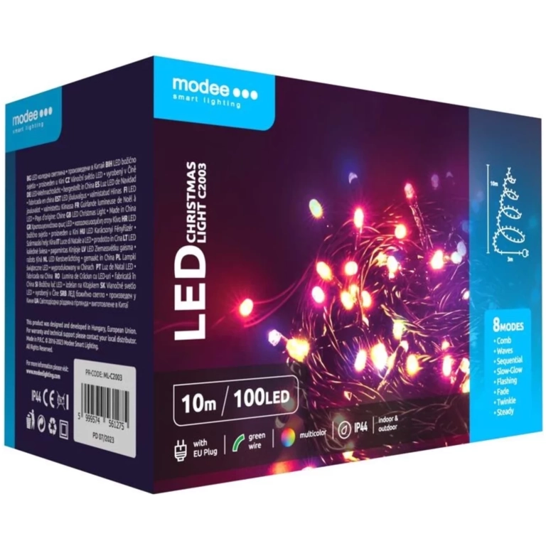 Modee Lighting LED vianočná reťaz 100 LED 10m multicolor