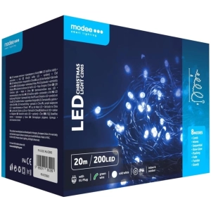 Modee Lighting LED vianočná reťaz 200 LED 20m studená biela