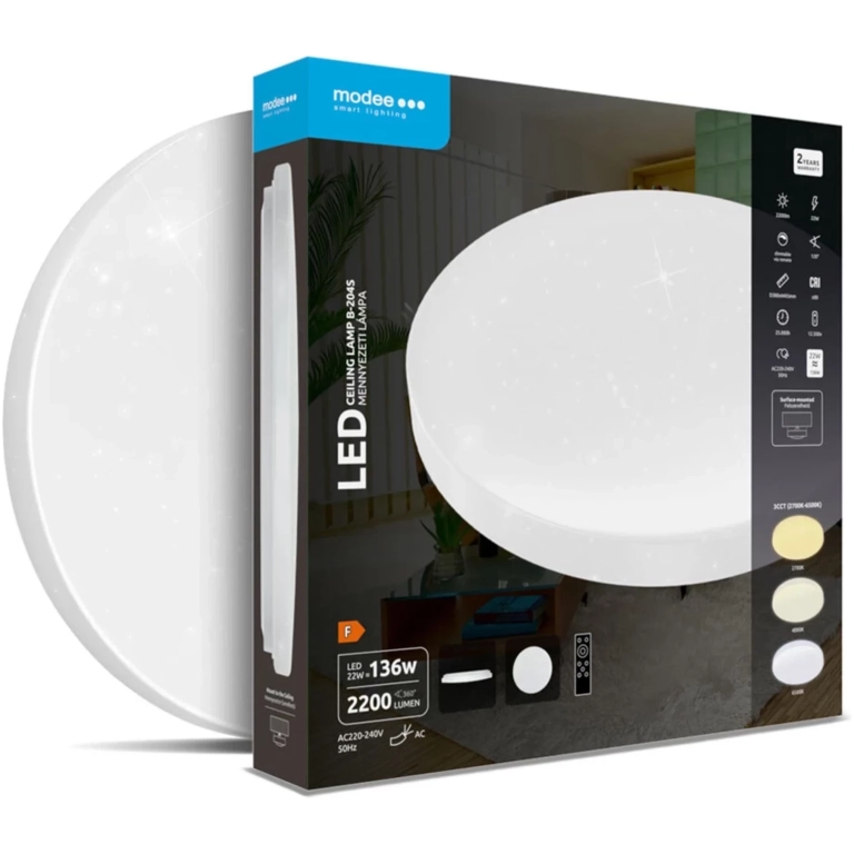 Modee LED stropné svietidlo 22W + diaľkové ovládanie 2200 lumenov