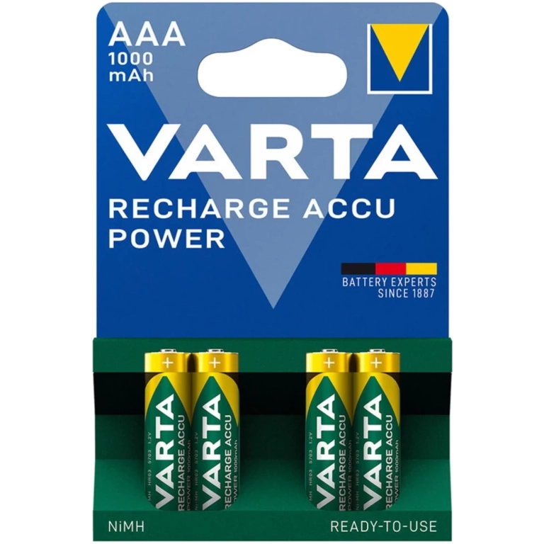 VARTA nabíjateľné batérie 1000mAh 4ks AAA