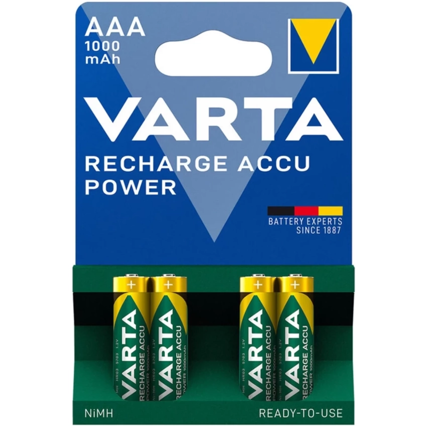 VARTA nabíjateľné batérie 1000mAh 4ks AAA