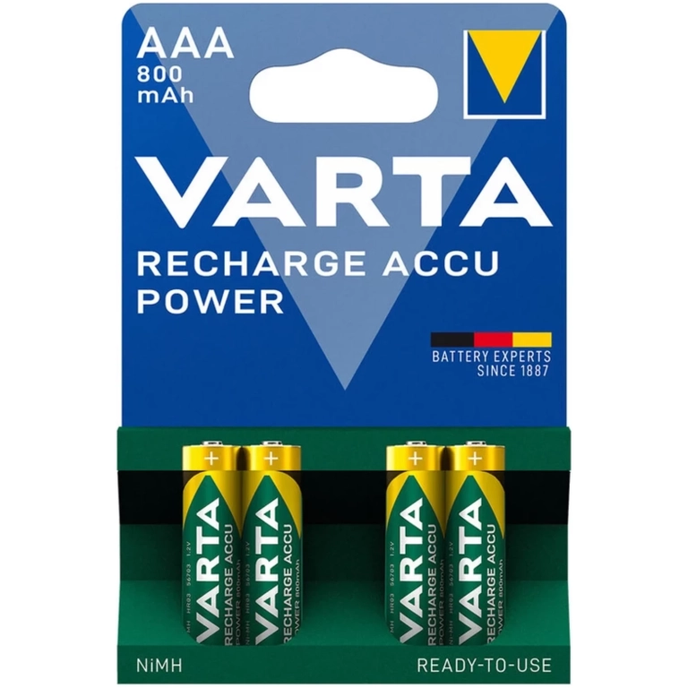 VARTA nabíjateľné batérie 800mAh 4ks AAA