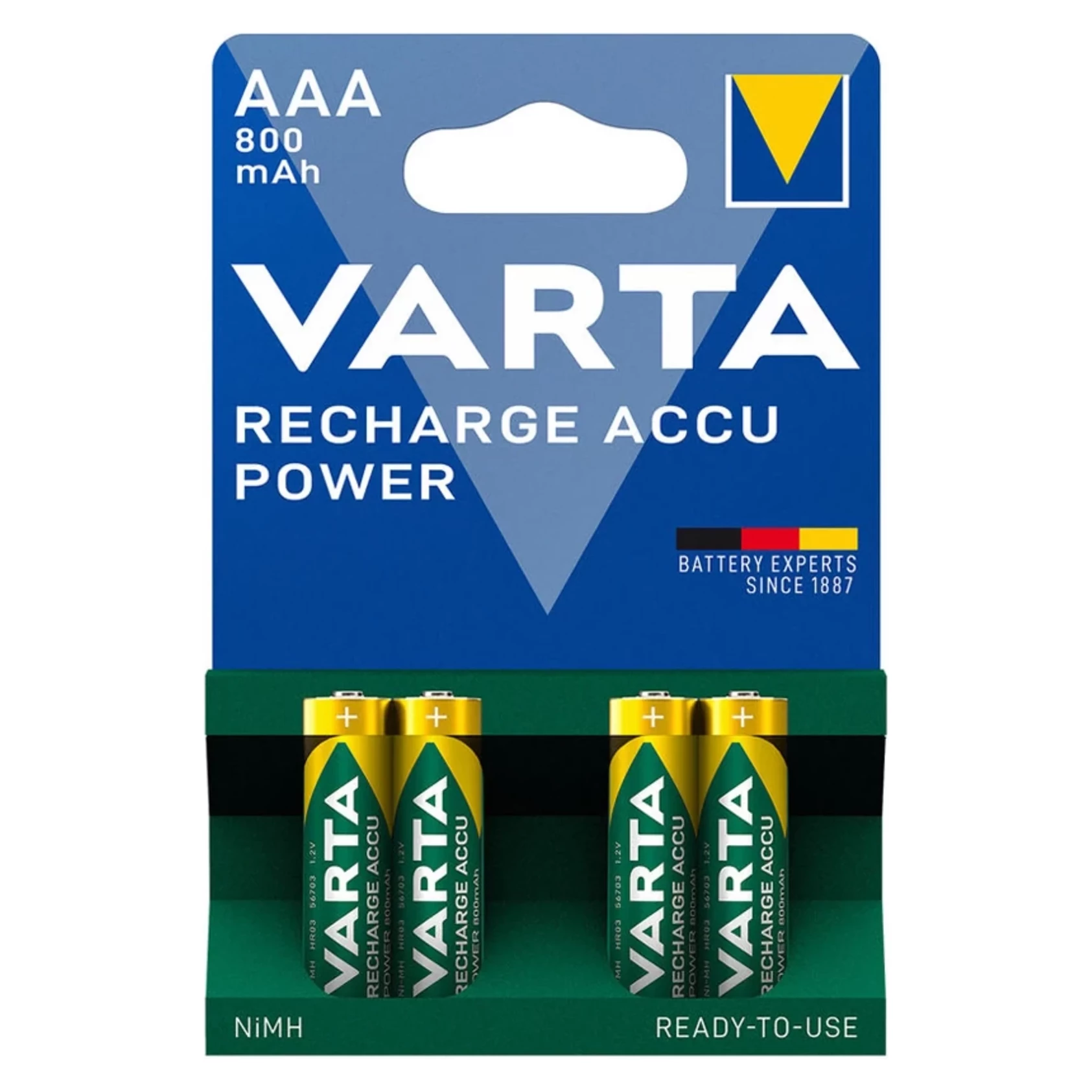 VARTA nabíjateľné batérie 800mAh 4ks AAA VARTA nabíjateľné batérie 800mAh 4ks AAA