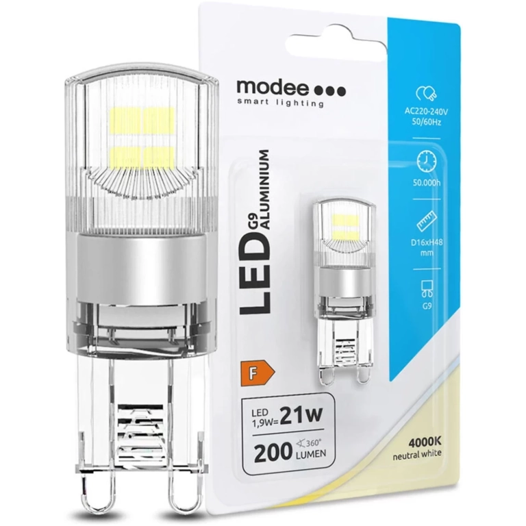 Modee Lighting LED žiarovka G9 hliník 1,9W 4000K