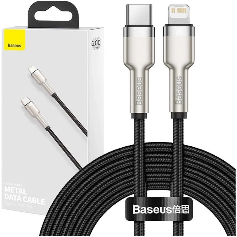 Baseus Cafule USB-C/Lightning 2m čierna PD 20W (CATLJK-B01)