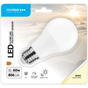 Modee Lighting LED žiarovka so senzorom 8,8W/A60/E27/4000K