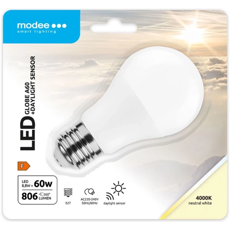 Modee Lighting LED žiarovka so senzorom 8,8W/A60/E27/4000K