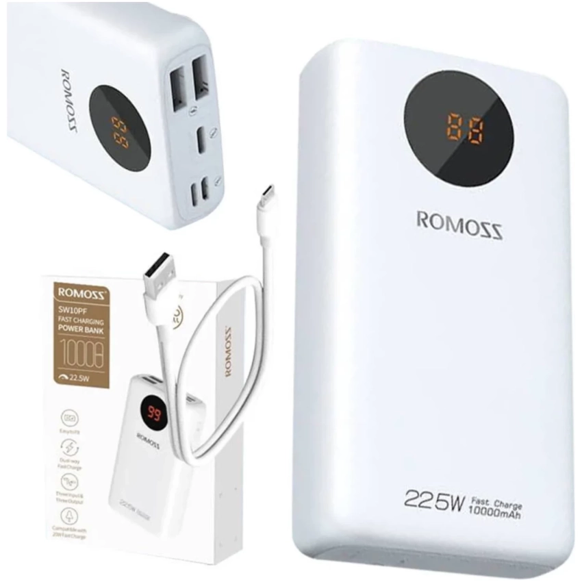 Power banka Romoss SW10PF 10000 mAh, 22,5W biela