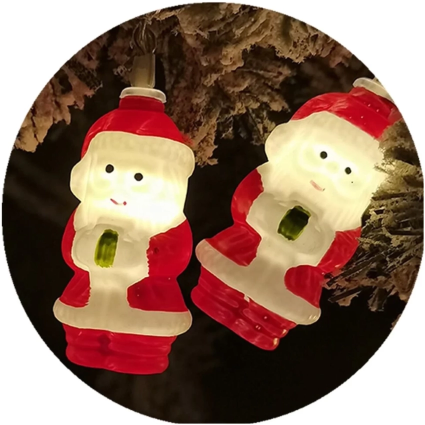 Modee Lighting LED vianočná reťaz 10 LED 1,35m 3xAA teplá biela mikuláš