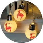 Modee Lighting LED vianočná reťaz 10 LED 1,35m 3xAA teplá biela vianočná guľa
