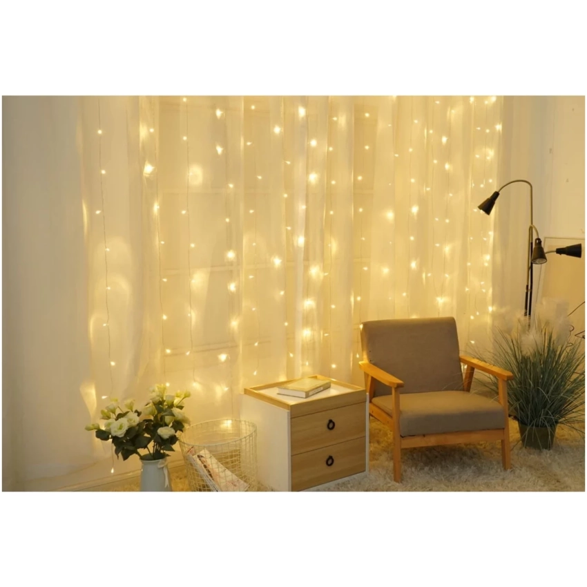 Modee Lighting LED záves 300 LED 3x3m teplá biela
