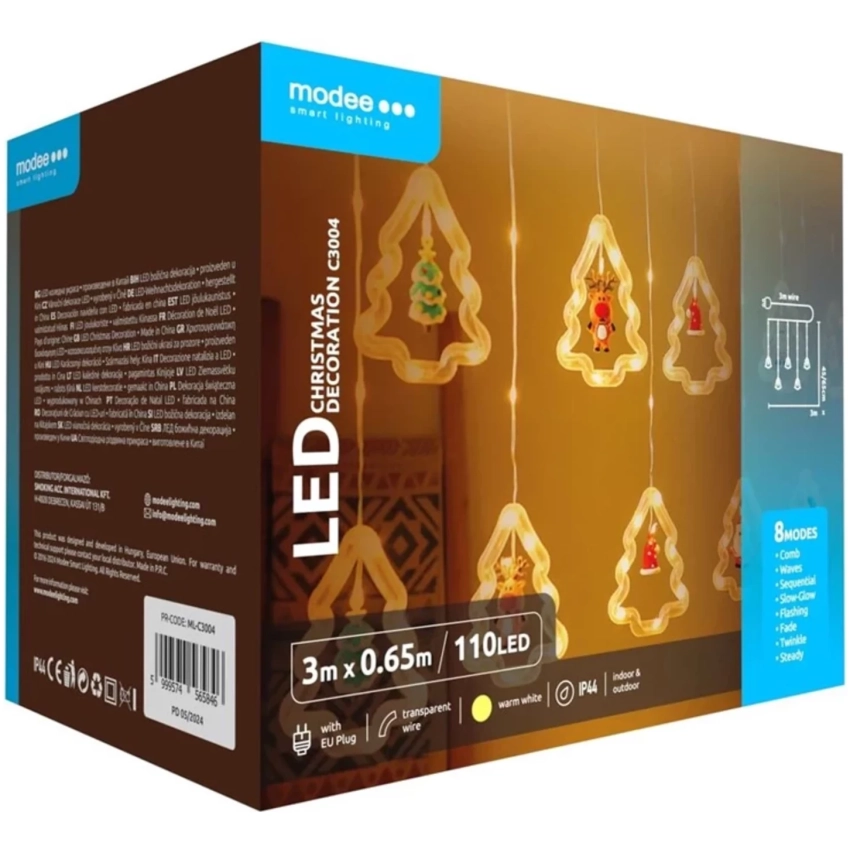 Modee Lighting LED dekorácia 110 LED 3m teplá biela stromčeky