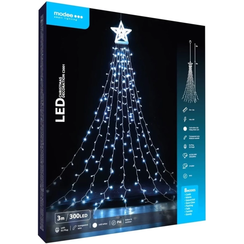 Modee Lighting LED dekorácia 300 LED 3m studená biela