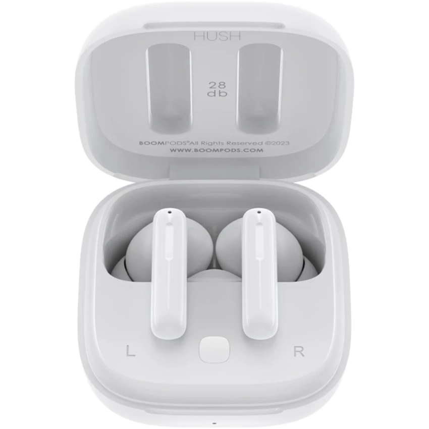 BOOMPODS bassline HUSH bezdrôtové slúchadlá biele