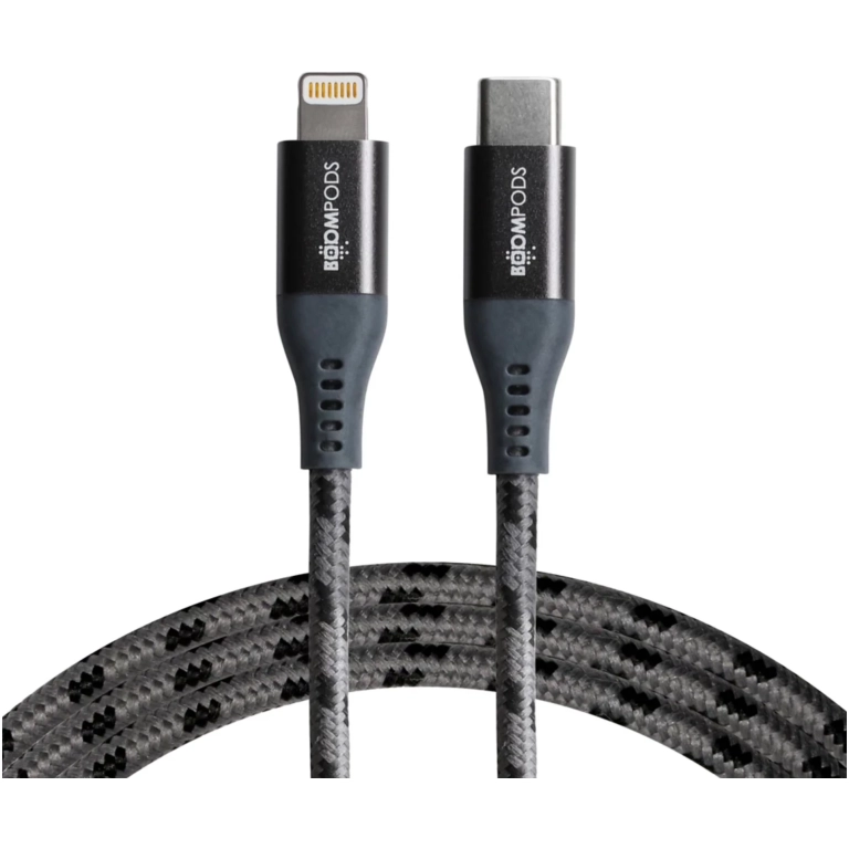 BOOMPODS USB-C/Lightning kábel graphite