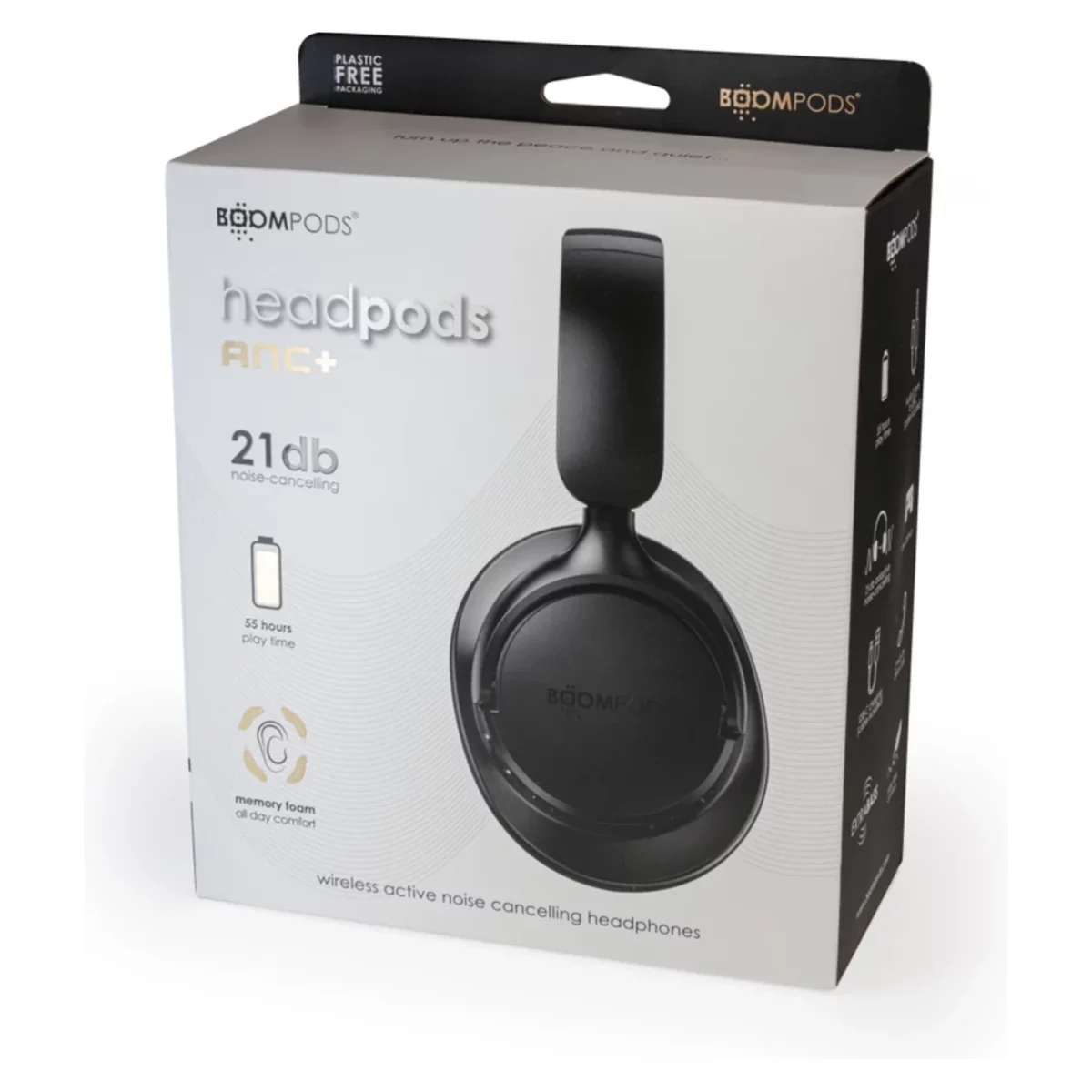 BOOMPODS ANC+ bezdrôtové slúchadlá čierne