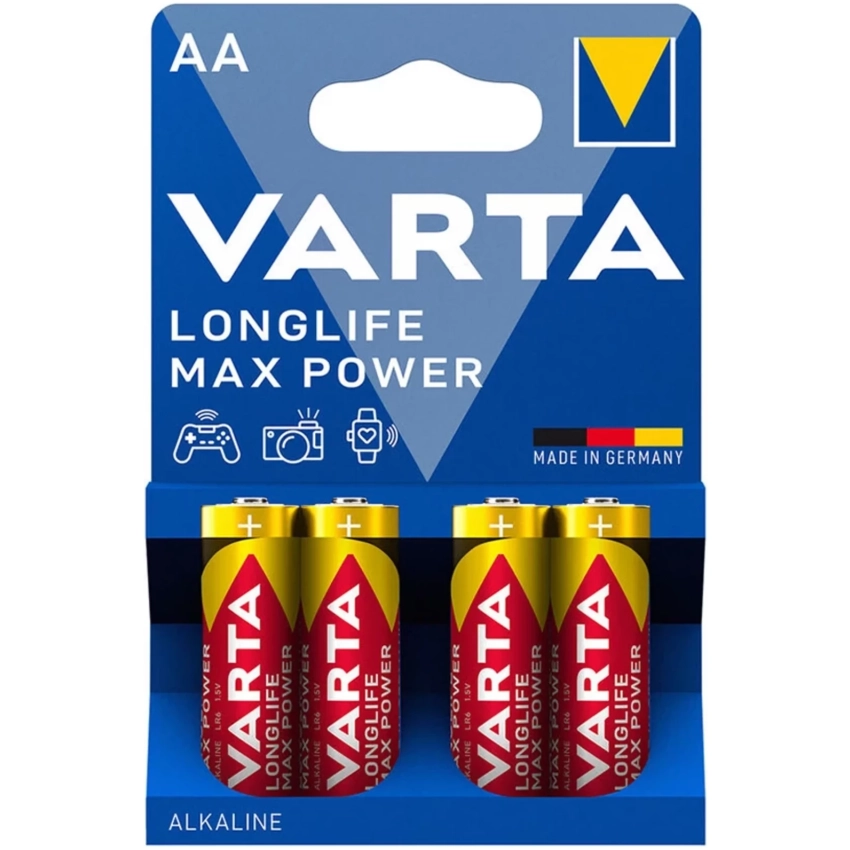 VARTA MAX POWER alkalické batérie 4 ks AA