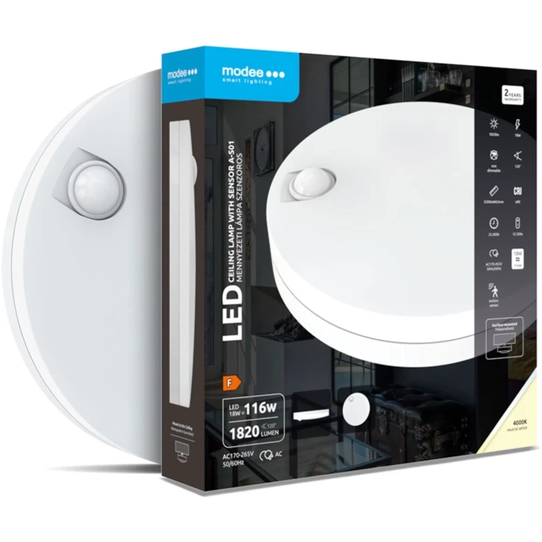 Modee LED stropné svietidlo 18W so senzorom 1820 lumenov