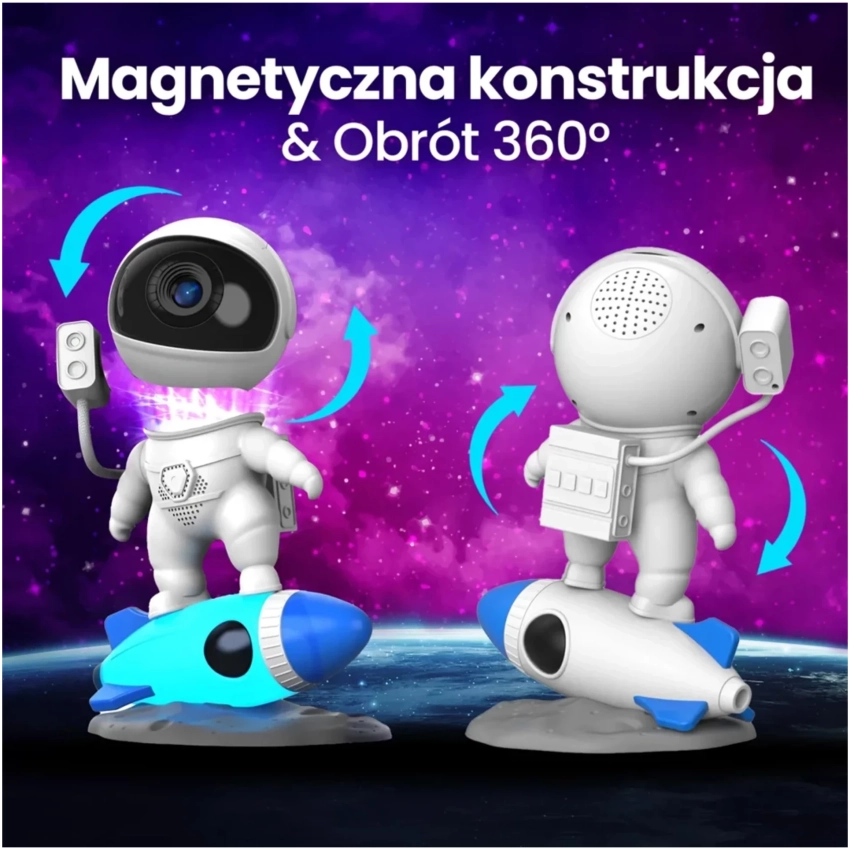 Projektor hviezdnej oblohy Astronaut s raketou
