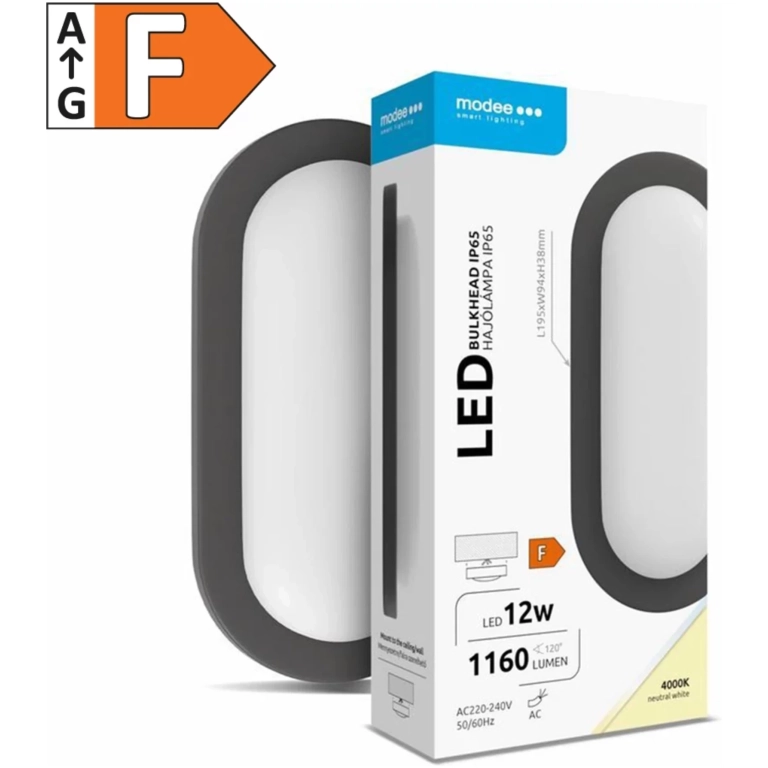 Modee LED svietidlo na stenu 12W 1160lm 4000K IP65 čierne