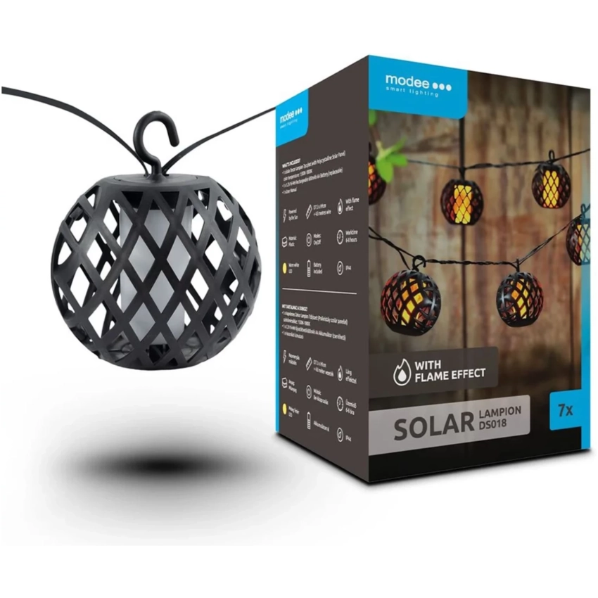 Modee solárne svietidlo DS018 lampiony 7ks, 4,8 m