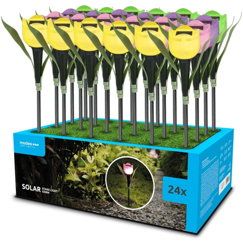 Modee solárne svietidlo GS004 zapichovacie fialové 31cm 1ks