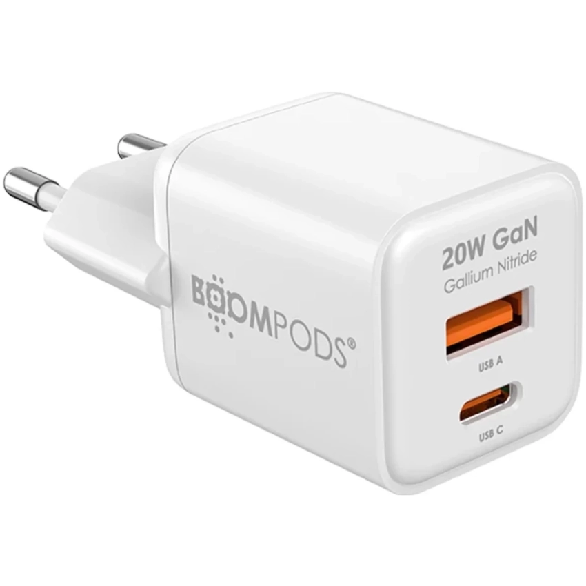 BOOMPODS GaN PD3.0 20W nabíjačka biela