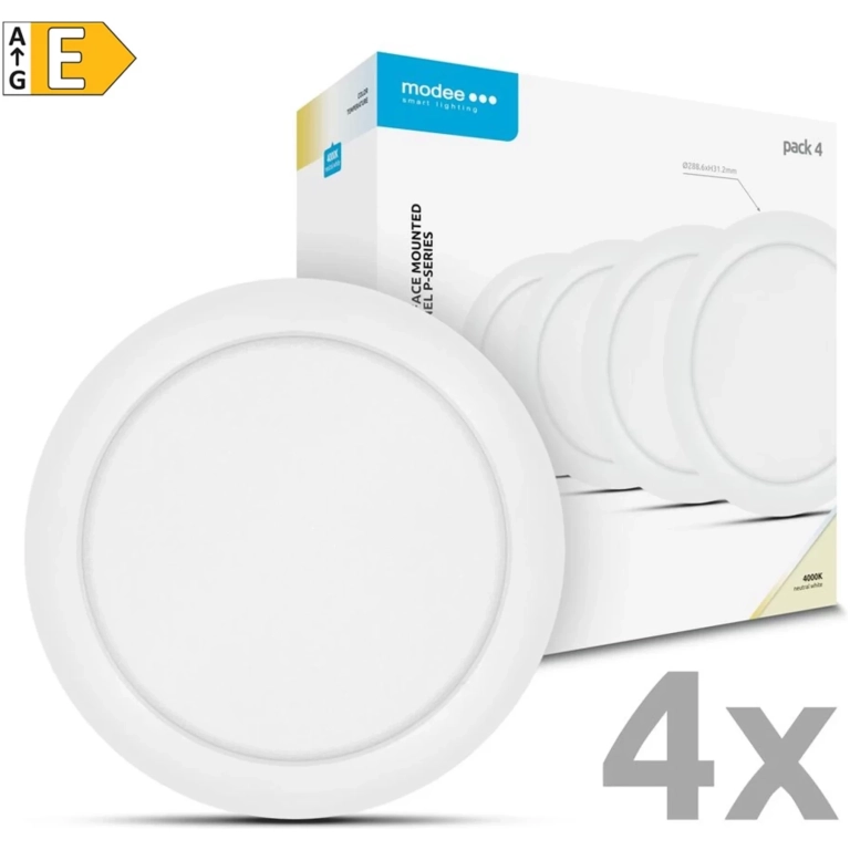 Modee LED stropný panel 24W 4000K biely 2640 lumenov 4ks