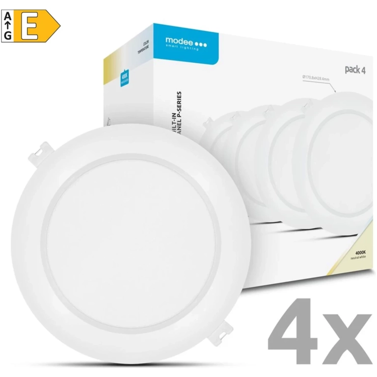 Modee LED panel podhľadový 12W 4000K biely 1320 lumenov 4ks