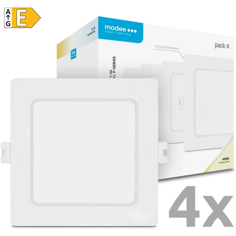 Modee LED panel podhľadový štvorec 6W 4000K biely 660 lumenov 4ks