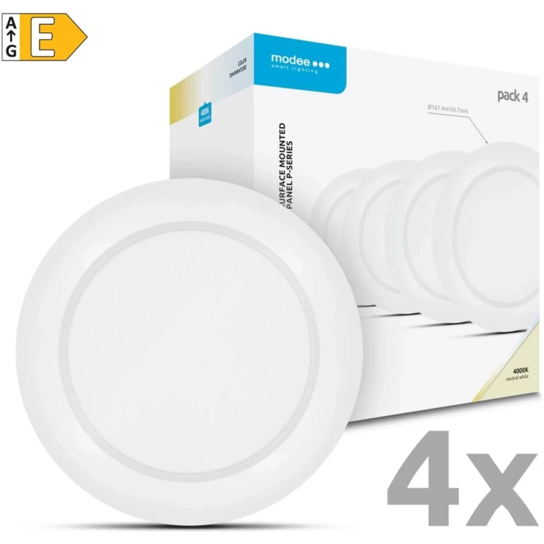 Modee LED stropný panel 12W 4000K biely 1320 lumenov 4ks