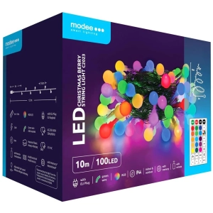 Modee Lighting LED vianočná reťaz 100 LED 10m multicolor bobule + diaľkové