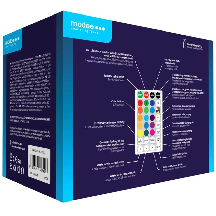 Modee Lighting LED vianočná reťaz 100 LED 10m multicolor bobule + diaľkové
