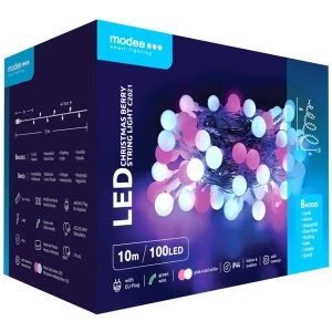 Modee Lighting LED vianočná reťaz 100 LED 10m ružová/biela bobule