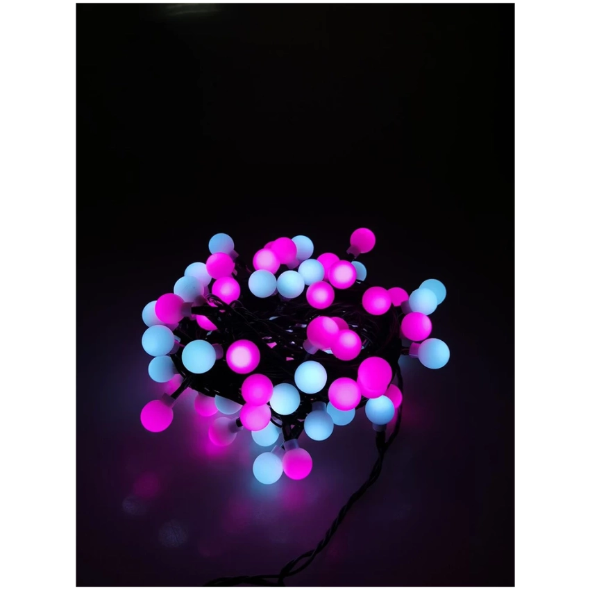 Modee Lighting LED vianočná reťaz 100 LED 10m ružová/biela bobule
