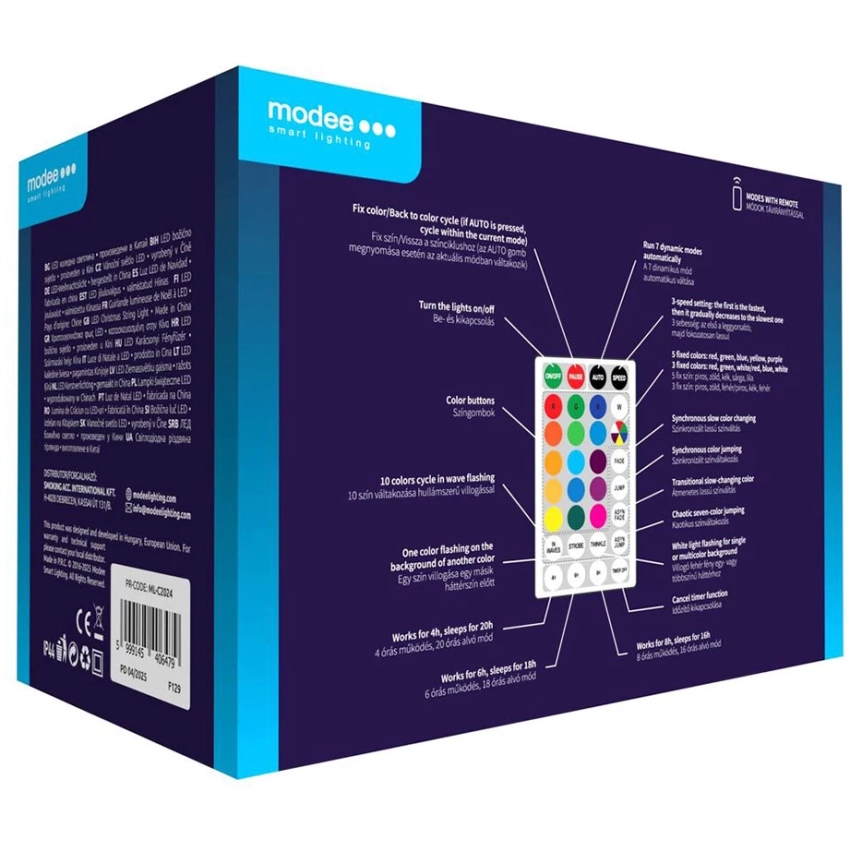 Modee Lighting LED vianočná reťaz 200 LED 20m multicolor bobule + diaľkové