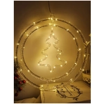 Modee Lighting LED vianočná dekorácia 48LED kruh stromček 3xAA batérie