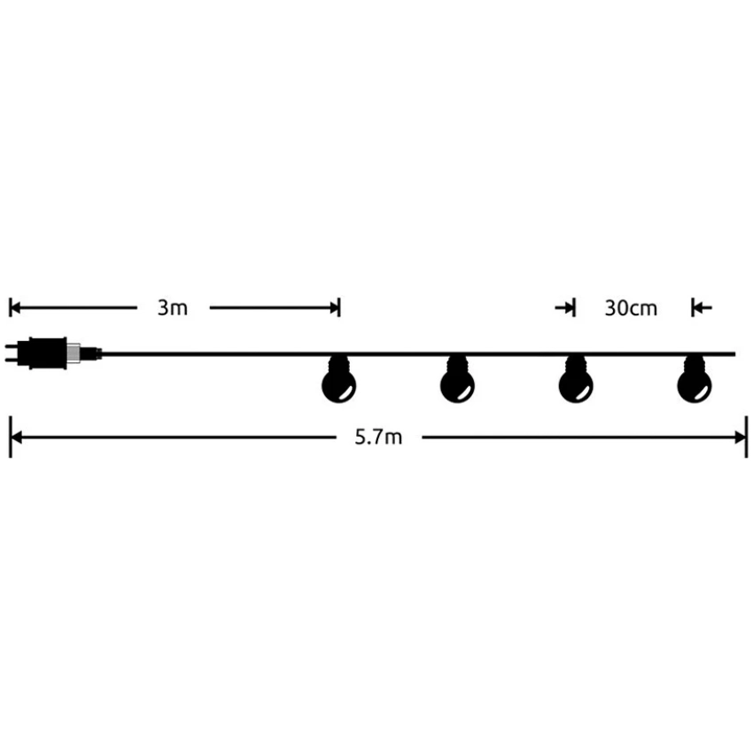 Modee Lighting LED dekorácia 10 LED 3 m teplá biela