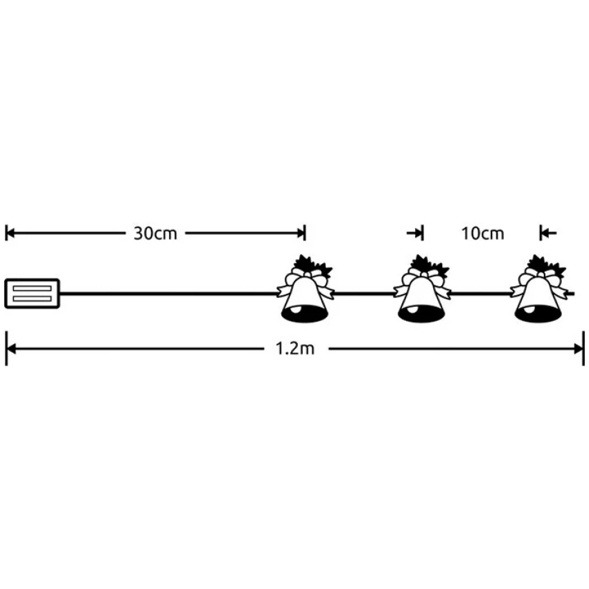 Modee Lighting LED dekorácia 10 LED 90cm zvončeky